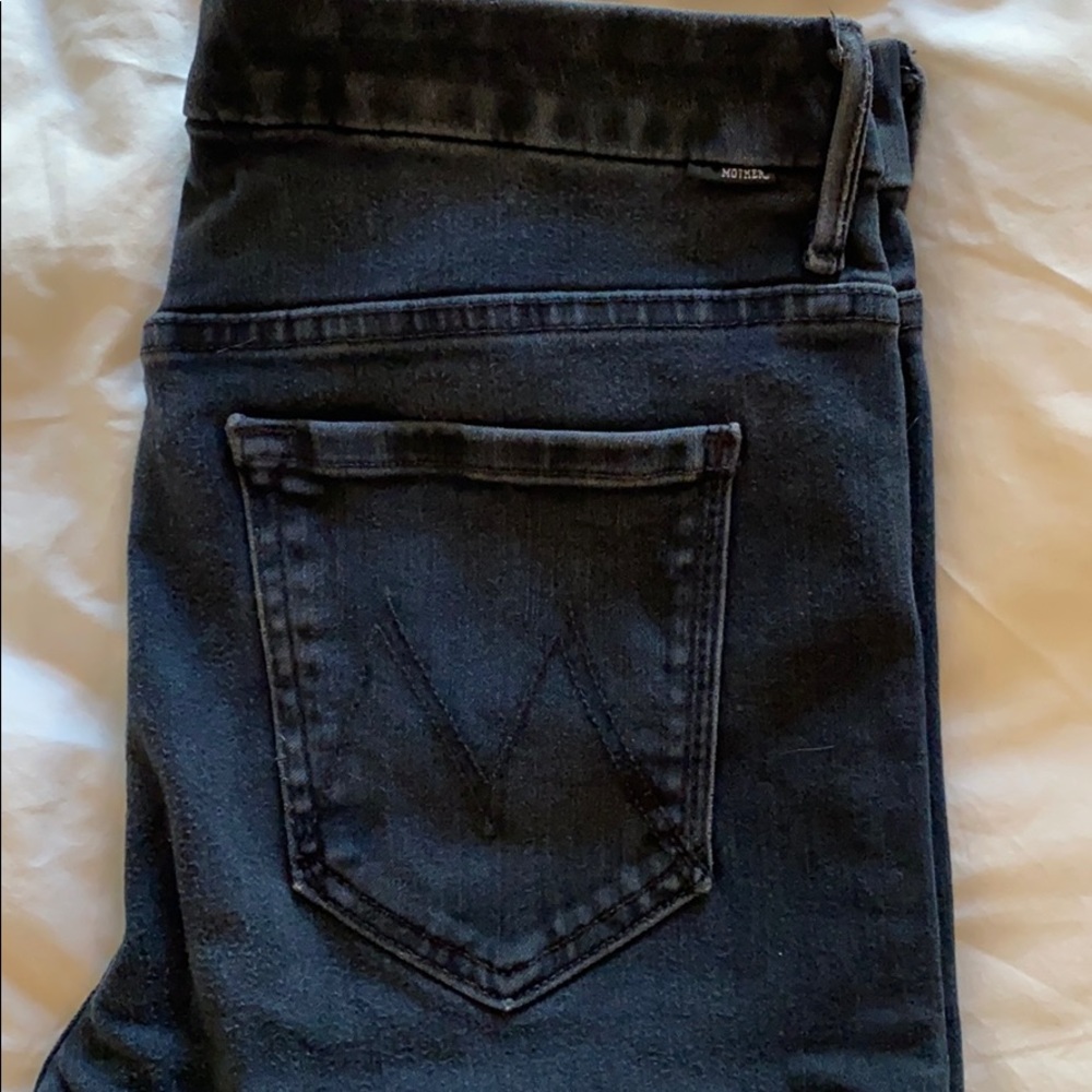 MOTHER High Waisted Looker Ankle Fray